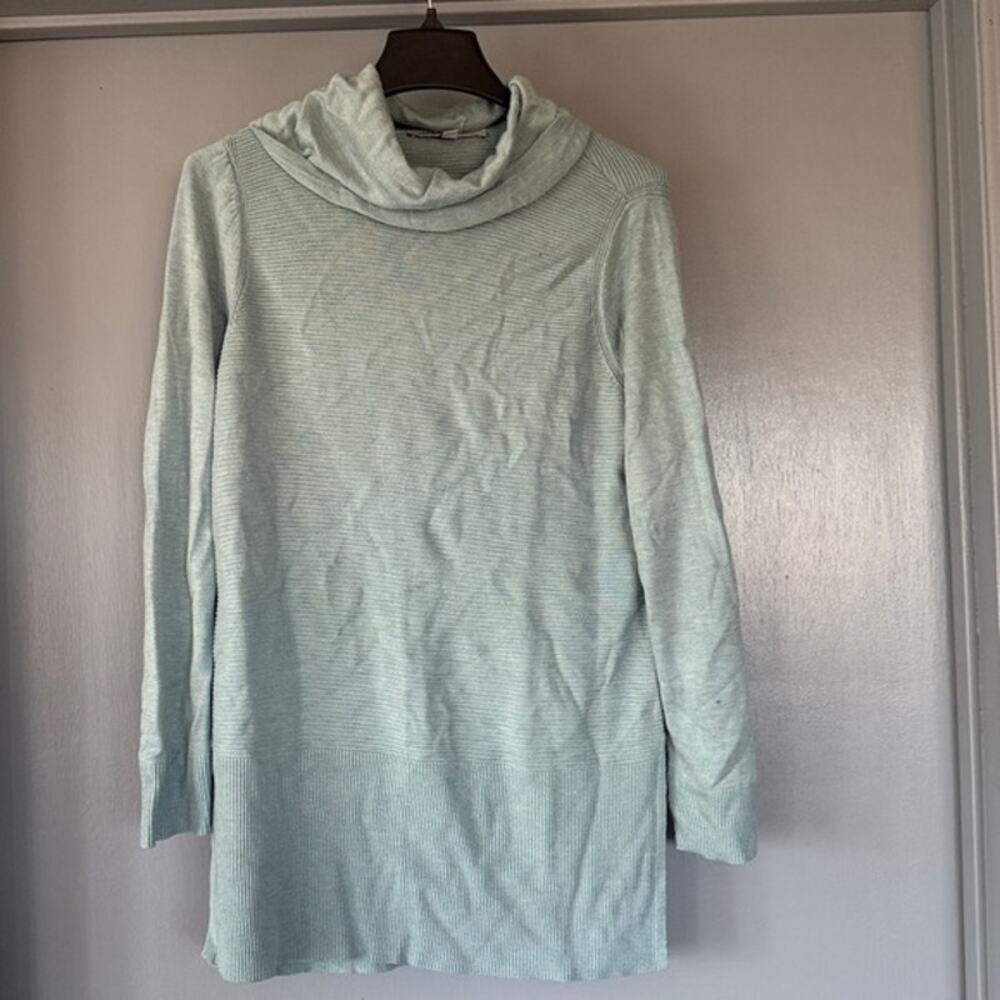 Adrienne Vittadini Gray Women's Cowl Neck Sweater Long Sleeves Sz Small